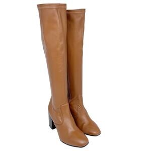 Franco Sarto Women's Talfer Square Toe Knee High Boots Brown Size 7M